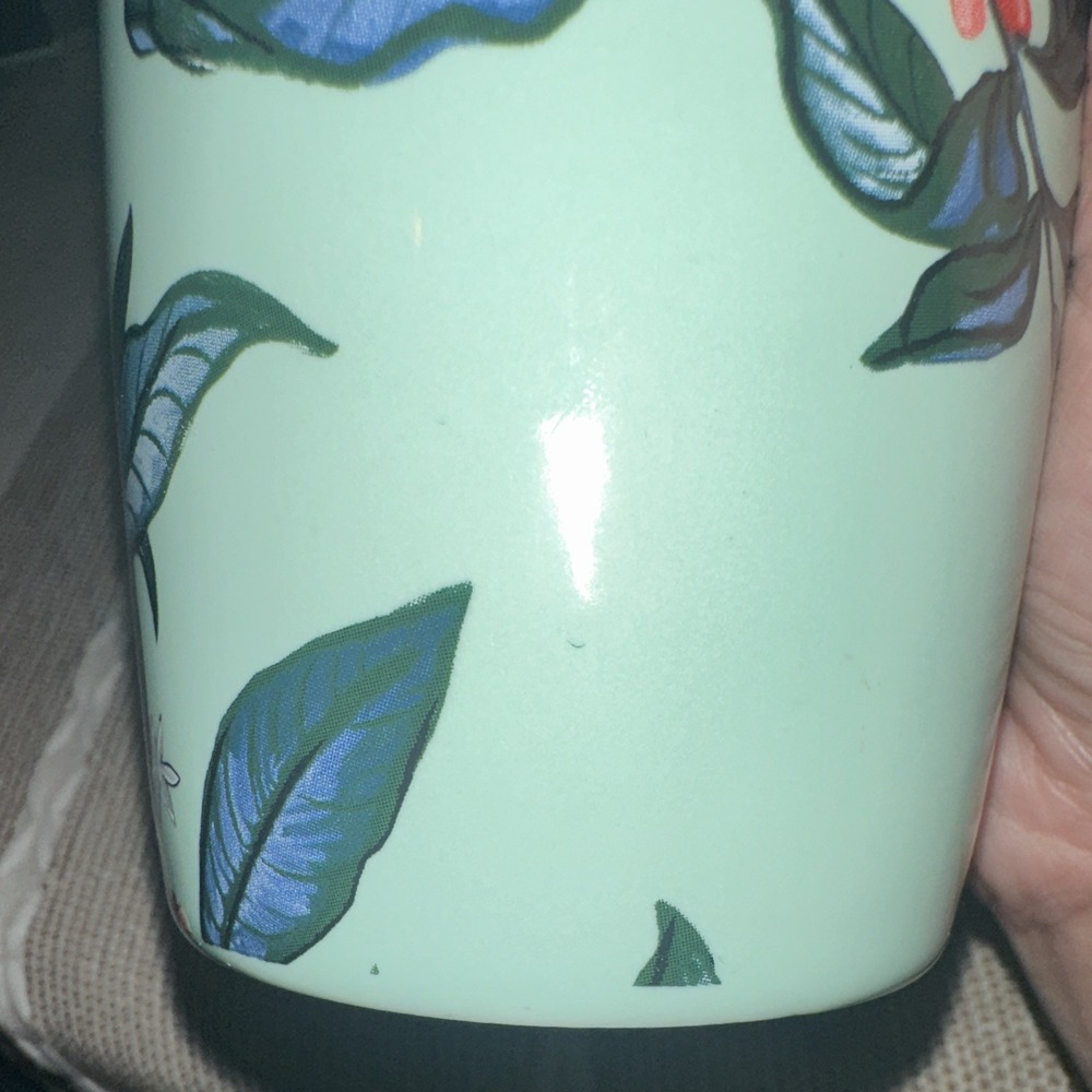 Starbucks 2021 Mint Green Floral Coffee Mug 10oz - Siren Logo - Read - Picture 7 of 7
